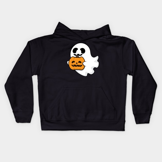 Halloween ghost pumpkin Kids Hoodie by CITYs